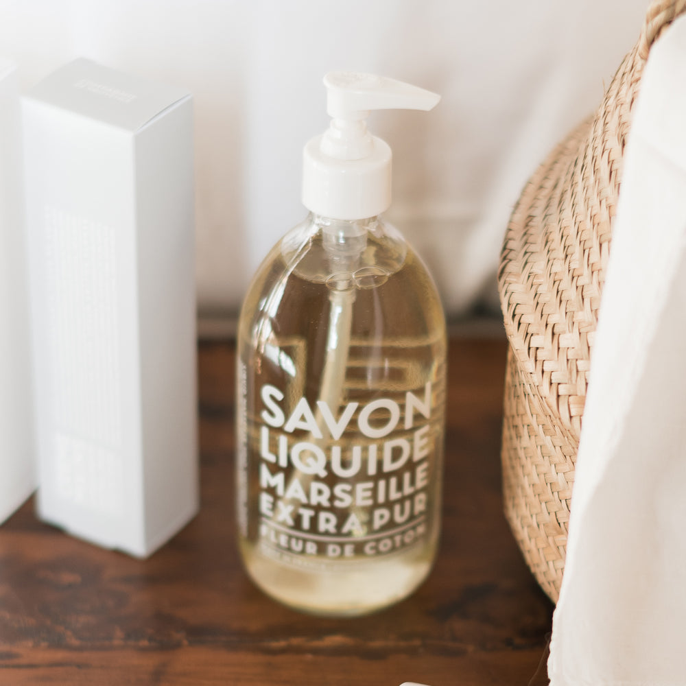 Compagnie de Provence Cotton Flower Liquid Soap 495 ml in a supplier-styled setting